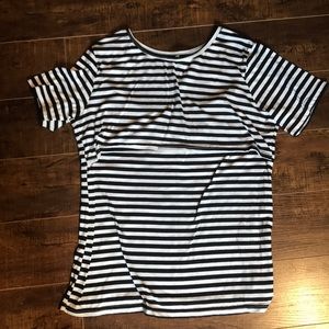 Tops - 🌺BOGO Black and White Striped Nursing Shirt Tops - 🌺BOGO Black and White Striped Nursing Shirt
